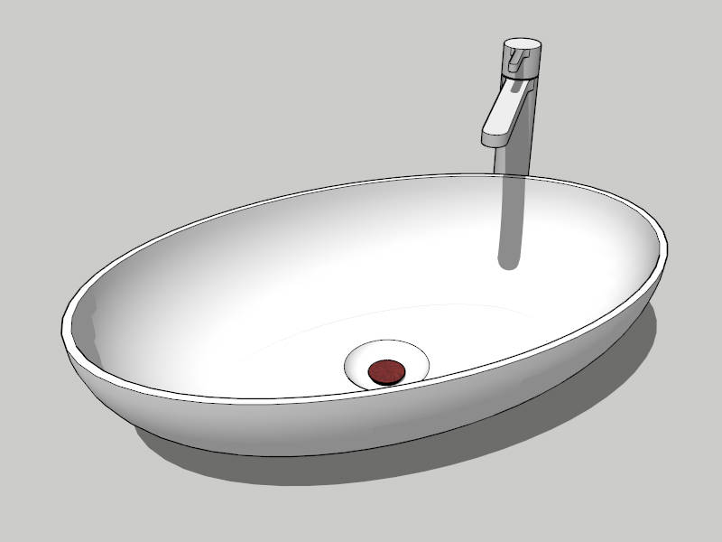 Oval Countertop Basin sketchup model preview - SketchupBox
