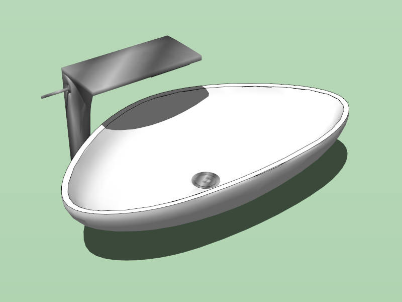Triangle Counter Top Basin sketchup model preview - SketchupBox