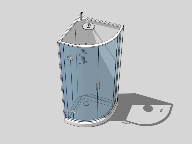 One Piece Corner Shower Unit sketchup model preview - SketchupBox