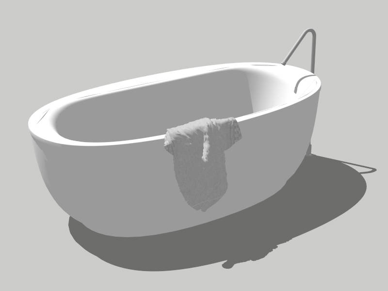 Modern Freestanding Bathtub sketchup model preview - SketchupBox