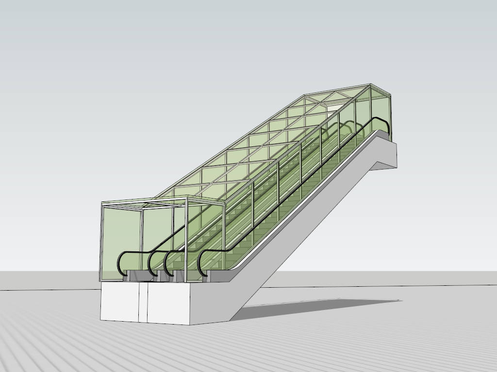 Outdoor Escalator with Cover sketchup model preview - SketchupBox