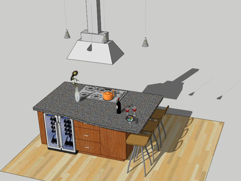 Kitchen Island Ideas sketchup model preview - SketchupBox