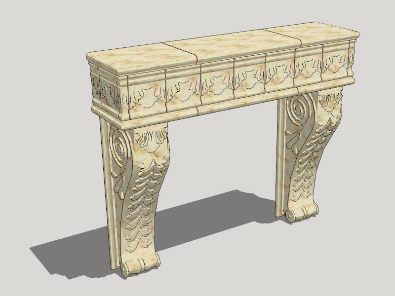 Marble Fireplace Mantel sketchup model preview - SketchupBox