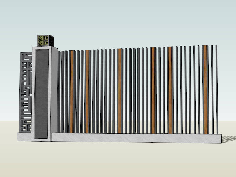 Creative Fence Idea sketchup model preview - SketchupBox