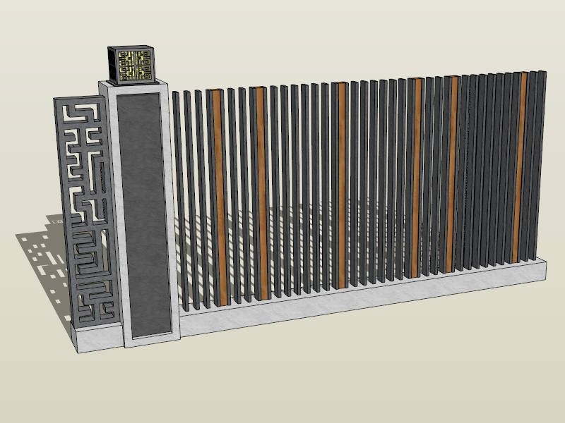 Creative Fence Idea sketchup model preview - SketchupBox