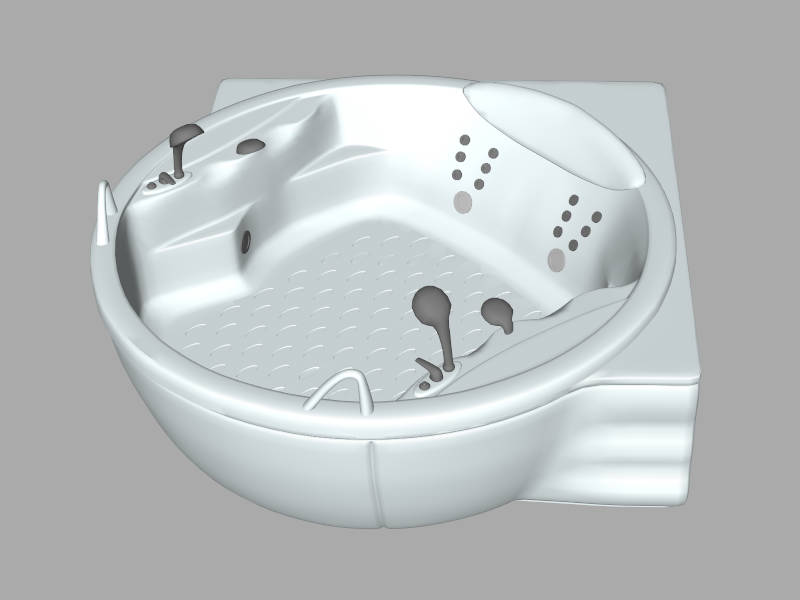 Jacuzzi Corner Bathtub sketchup model preview - SketchupBox
