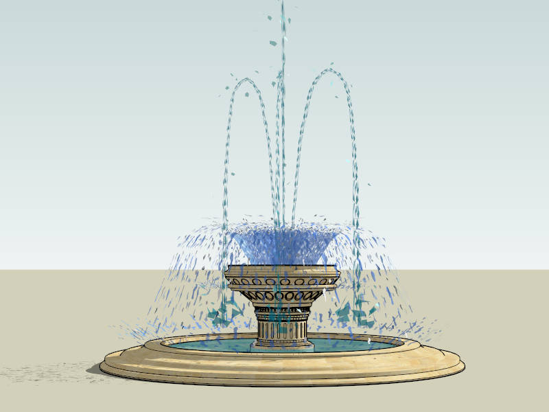 Marble Grand Water Fountain sketchup model preview - SketchupBox