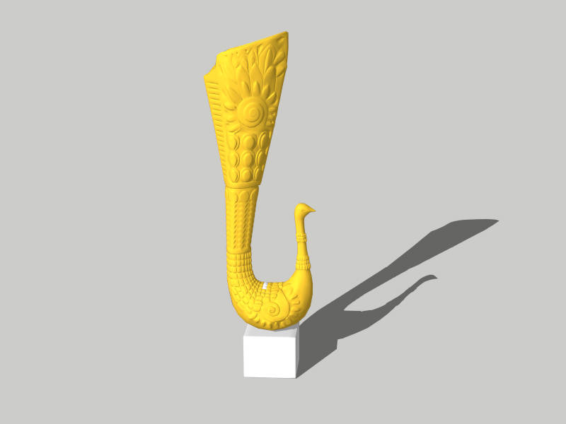Gold Peacock Garden Statue sketchup model preview - SketchupBox