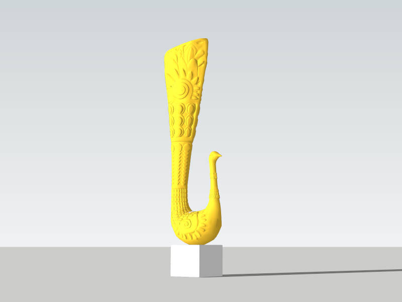 Gold Peacock Garden Statue sketchup model preview - SketchupBox