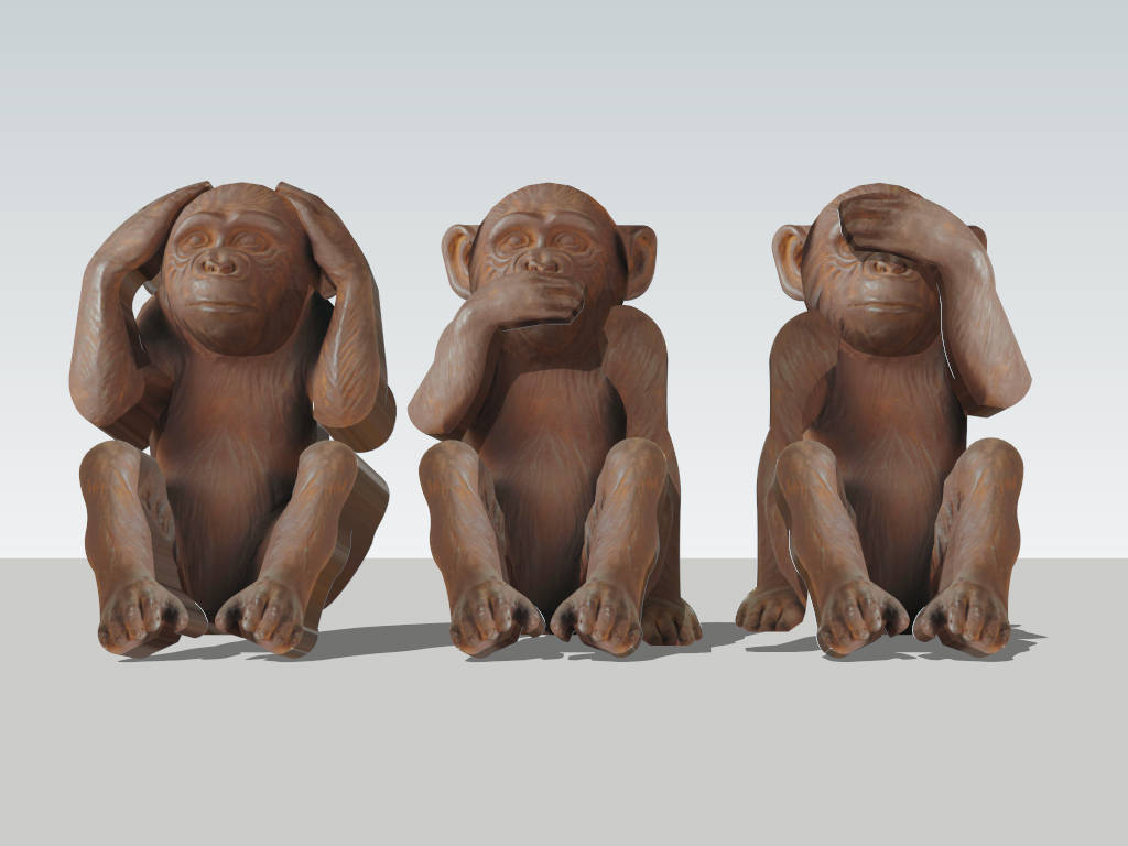 Monkey Garden Statues sketchup model preview - SketchupBox