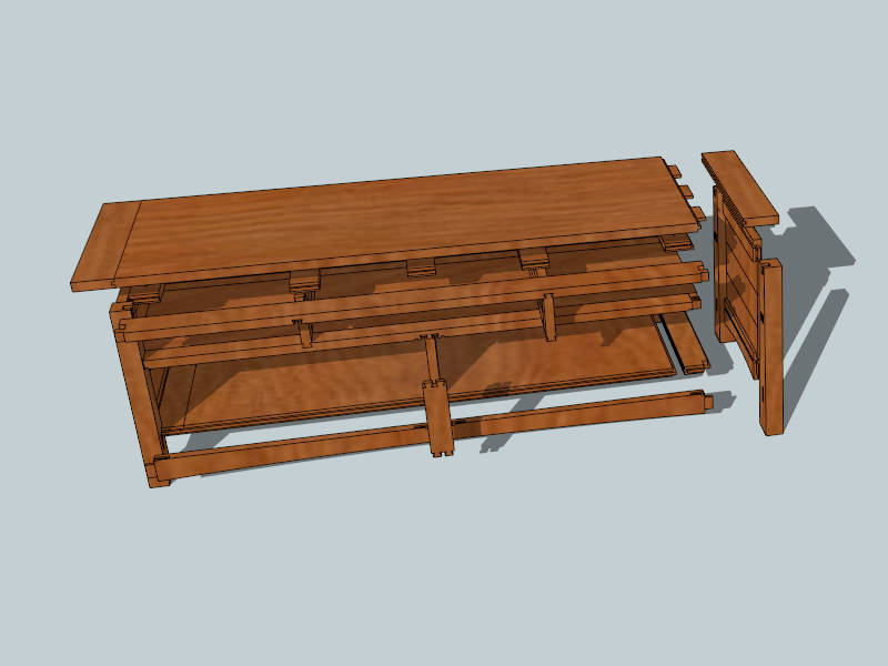 Console Table TV Stand sketchup model preview - SketchupBox
