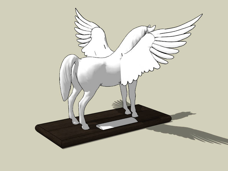 Winged Horse Statue sketchup model preview - SketchupBox