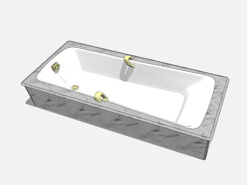 Built in Soaking Tub sketchup model preview - SketchupBox