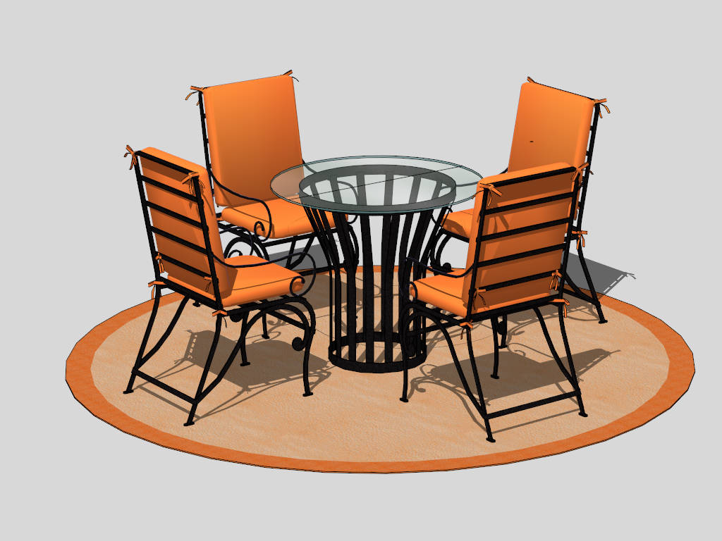 5-Piece Metal Patio Set sketchup model preview - SketchupBox