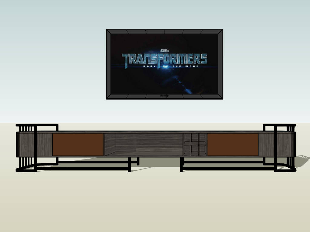 Modern Industrial TV Stand sketchup model preview - SketchupBox