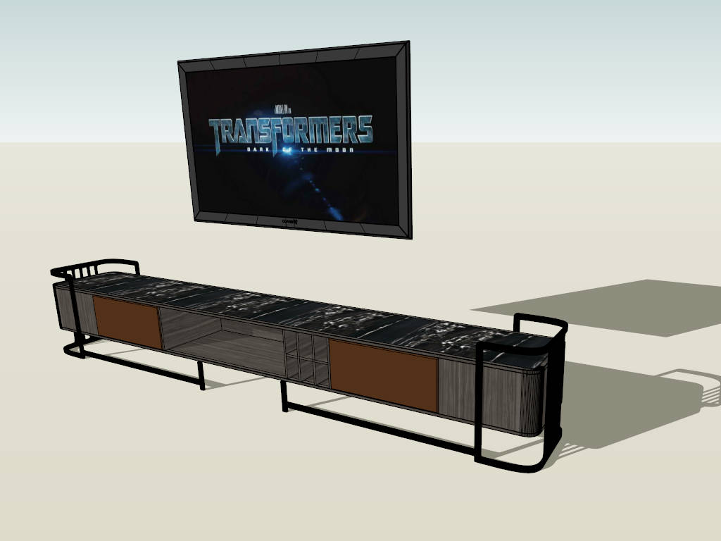 Modern Industrial TV Stand sketchup model preview - SketchupBox