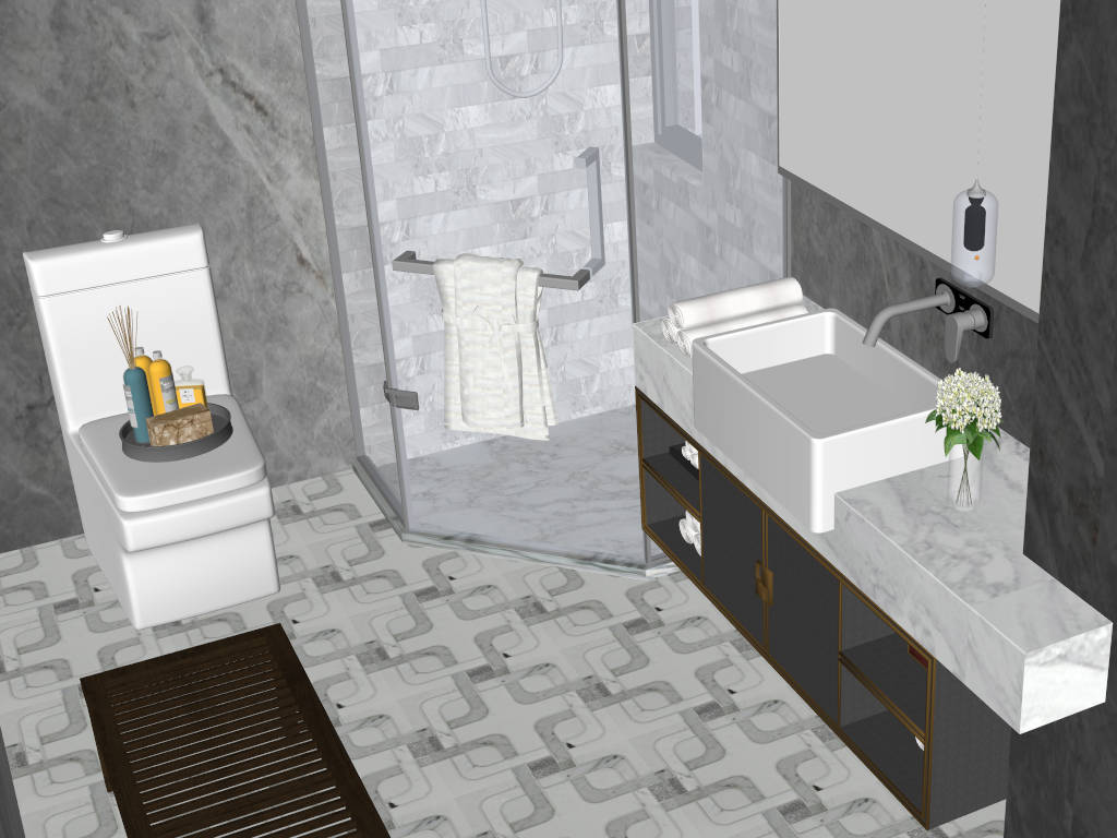 Small Bathroom Remodel Idea sketchup model preview - SketchupBox