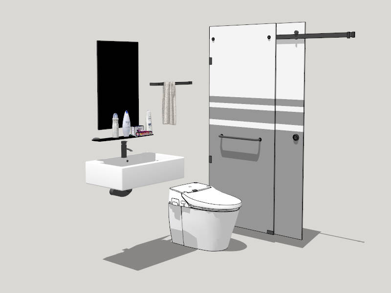 Simple Bathroom Design sketchup model preview - SketchupBox