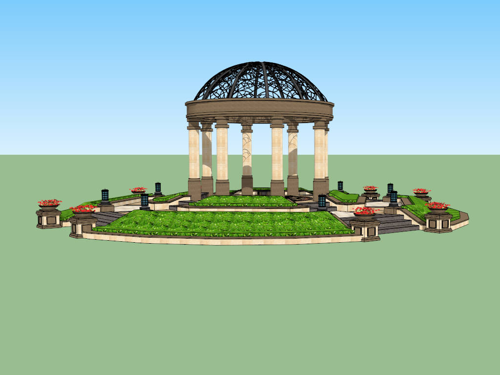 Landscape Roman Gazebo Design sketchup model preview - SketchupBox