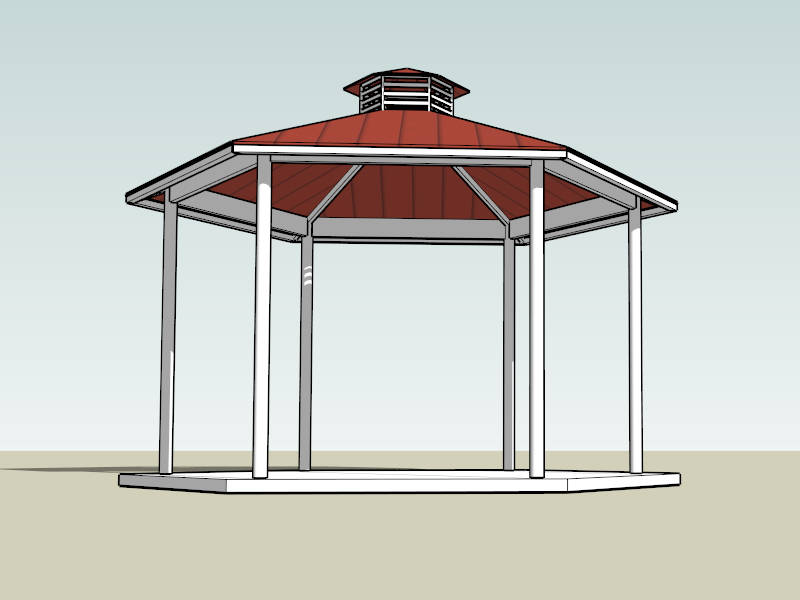 Hexagon Patio Gazebo sketchup model preview - SketchupBox