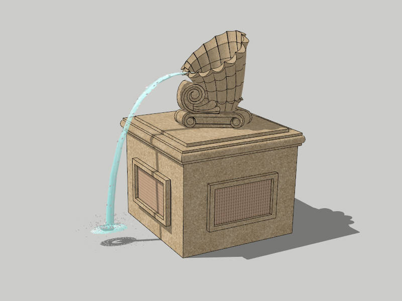 Water Fountain Garden Ornament sketchup model preview - SketchupBox