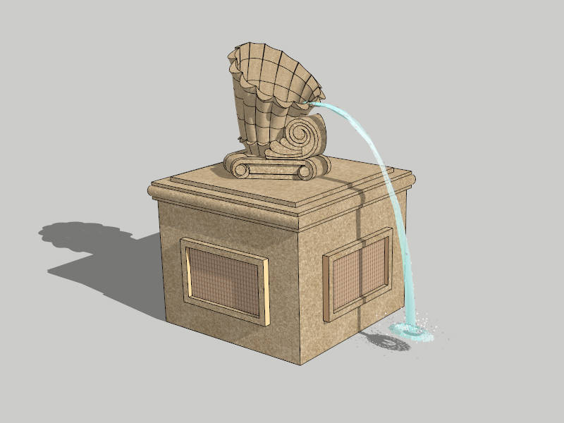 Water Fountain Garden Ornament sketchup model preview - SketchupBox