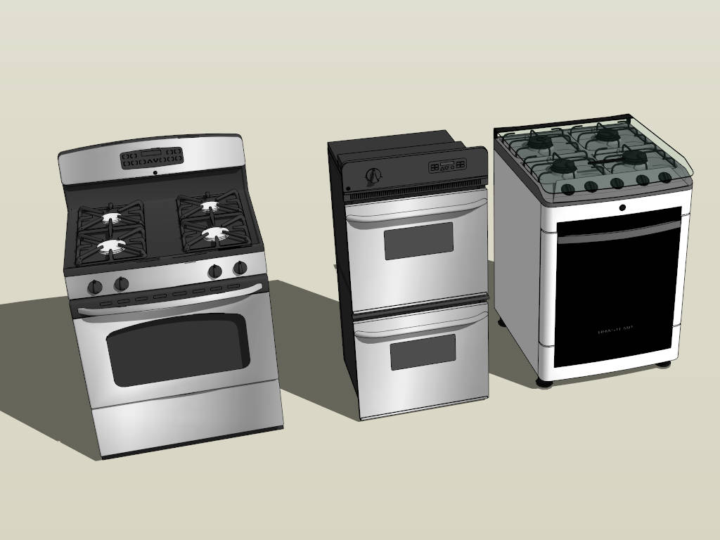 Kitchen Stoves and Ovens sketchup model preview - SketchupBox