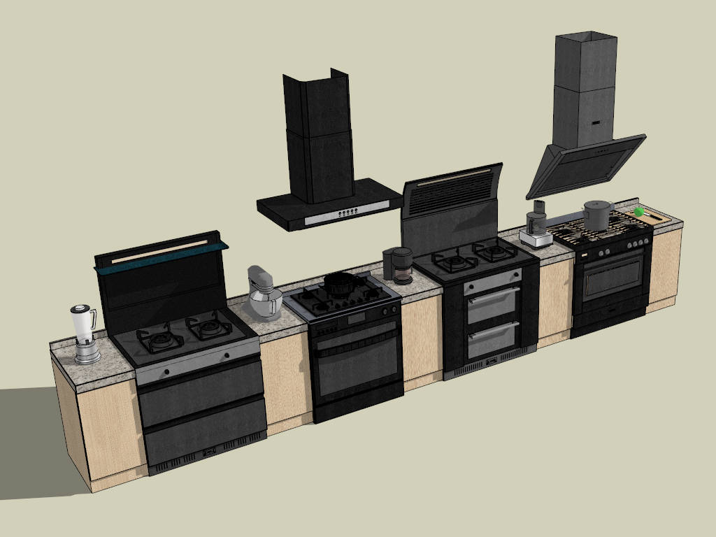 Built in Kitchen Cabinet Ideas sketchup model preview - SketchupBox