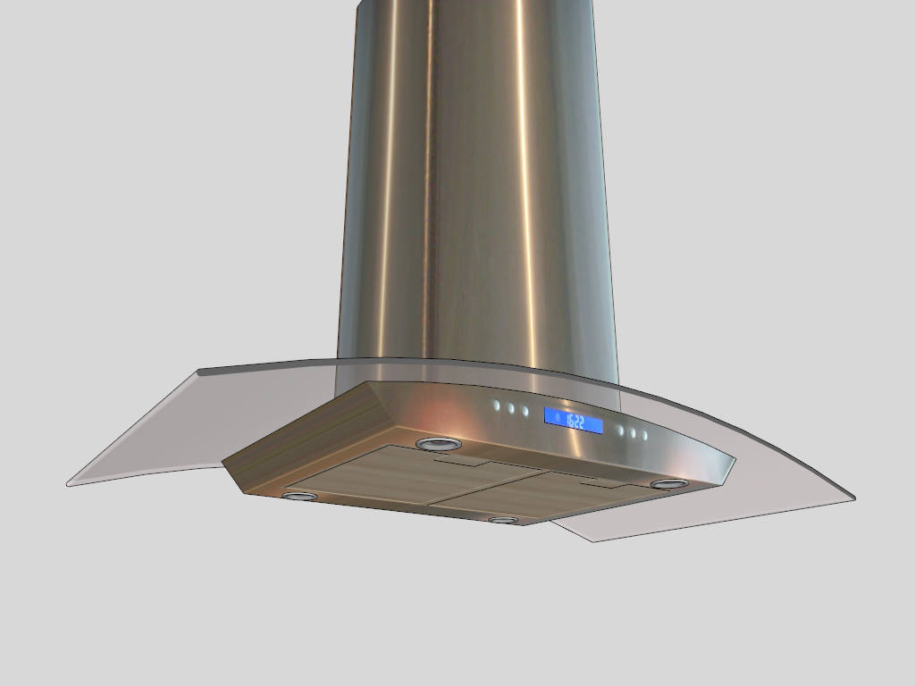 Glass Range Hood sketchup model preview - SketchupBox