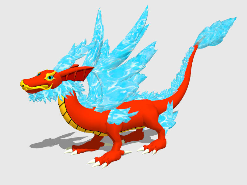 Red Chinese Dragon Cartoon sketchup model preview - SketchupBox