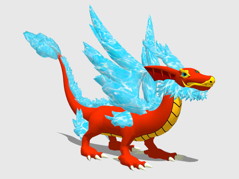 Red Chinese Dragon Cartoon sketchup model preview - SketchupBox