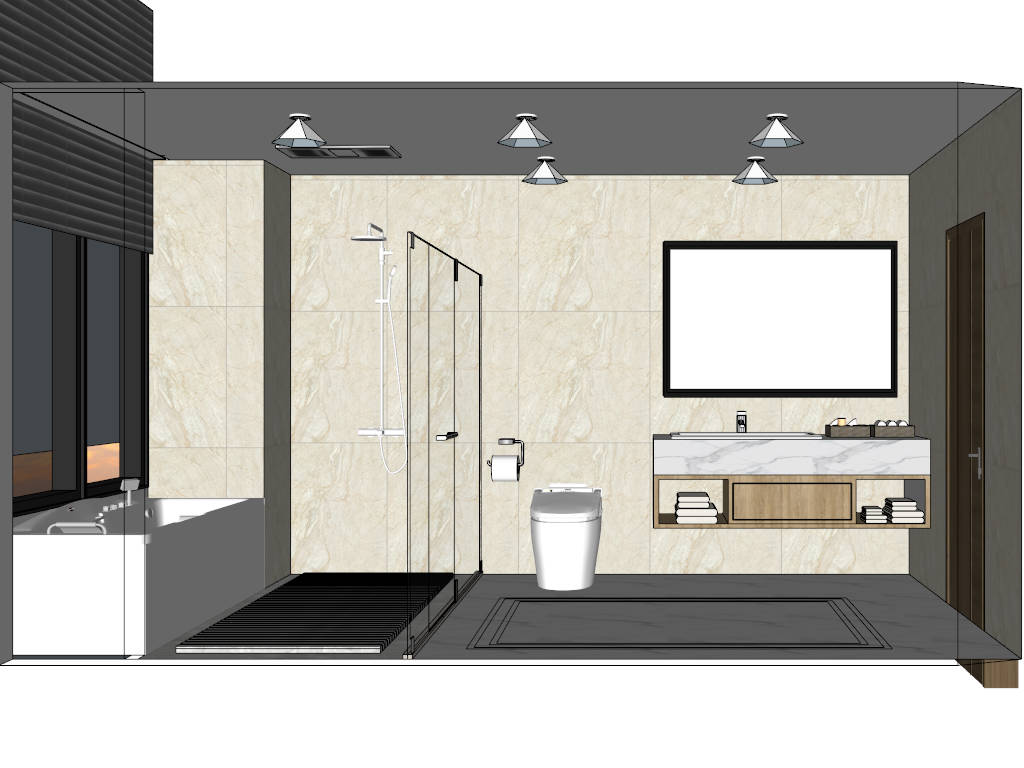 Minimalist Bathroom Remodel Idea sketchup model preview - SketchupBox