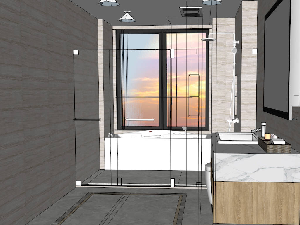 Minimalist Bathroom Remodel Idea sketchup model preview - SketchupBox
