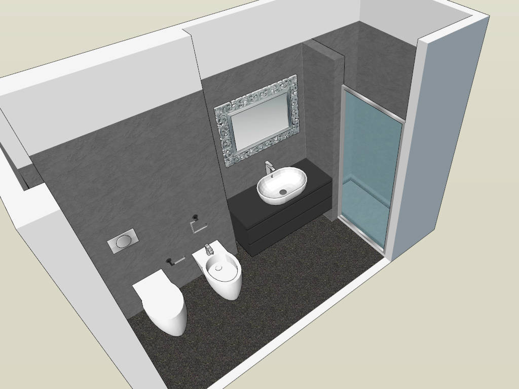 Simple Small Bathroom Idea sketchup model preview - SketchupBox