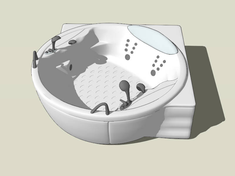 Small Corner Jacuzzi Tub sketchup model preview - SketchupBox