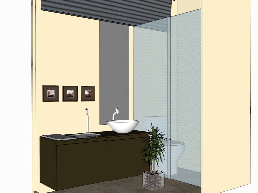 Vanity for Small Bathroom sketchup model preview - SketchupBox