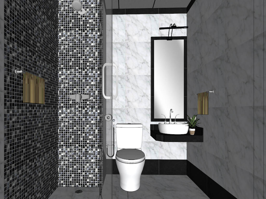 Tiny Bathroom Idea sketchup model preview - SketchupBox