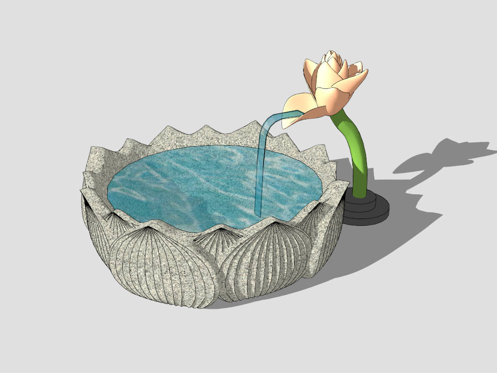 Lotus Flower Fountain sketchup model preview - SketchupBox