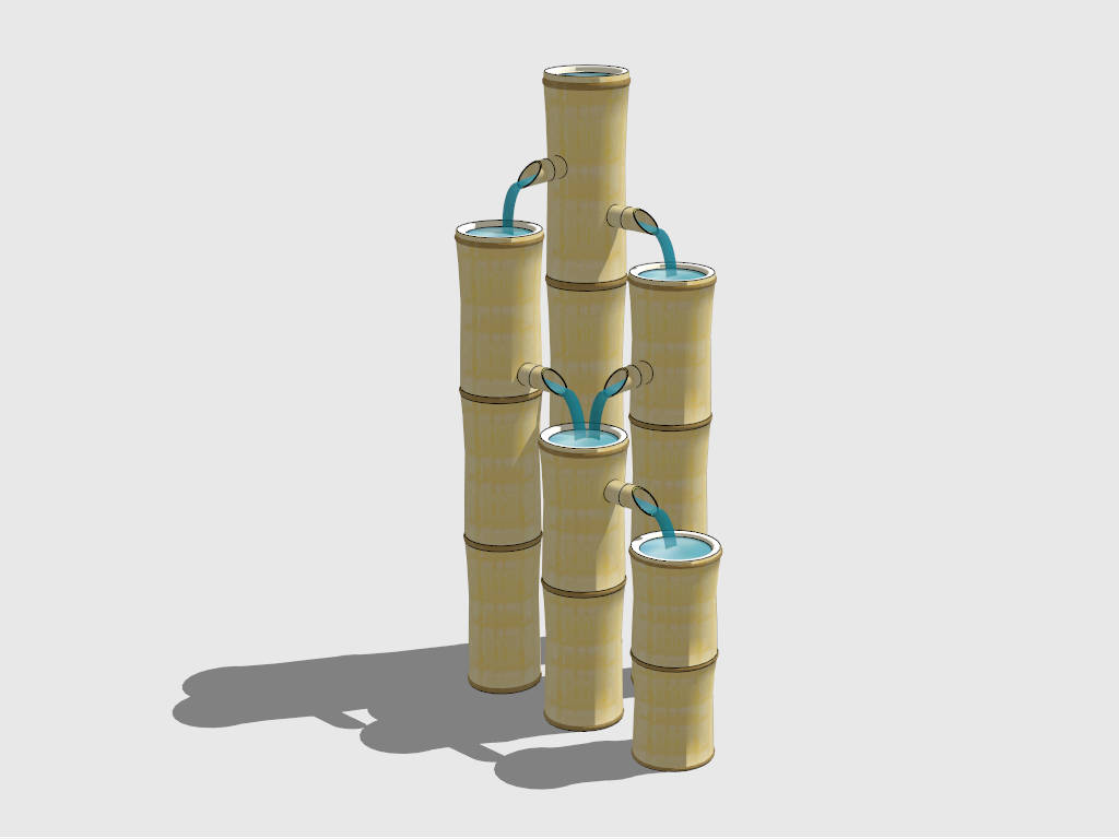 Japanese Bamboo Fountain sketchup model preview - SketchupBox