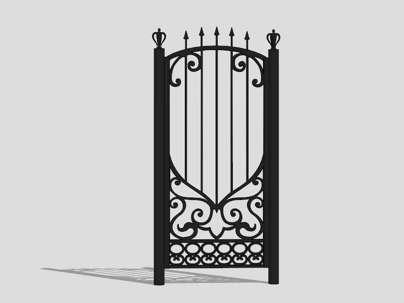 Ornamental Iron Garden Gate sketchup model preview - SketchupBox