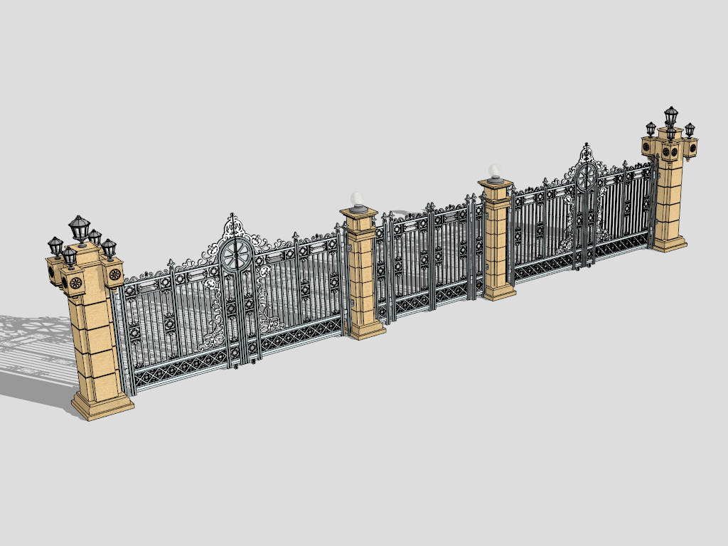 Decorative Iron Entry Gate sketchup model preview - SketchupBox