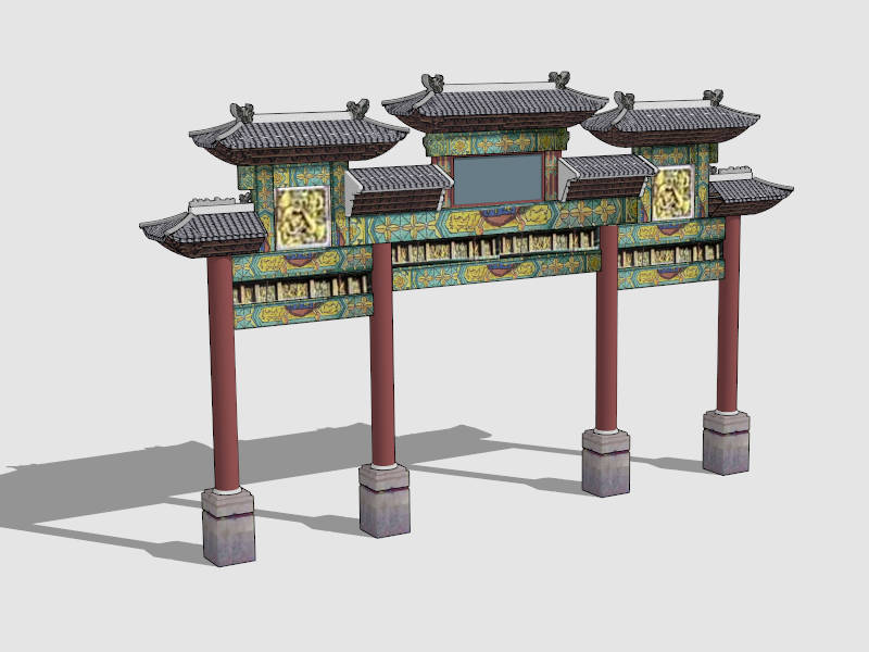 Paifang Archway sketchup model preview - SketchupBox