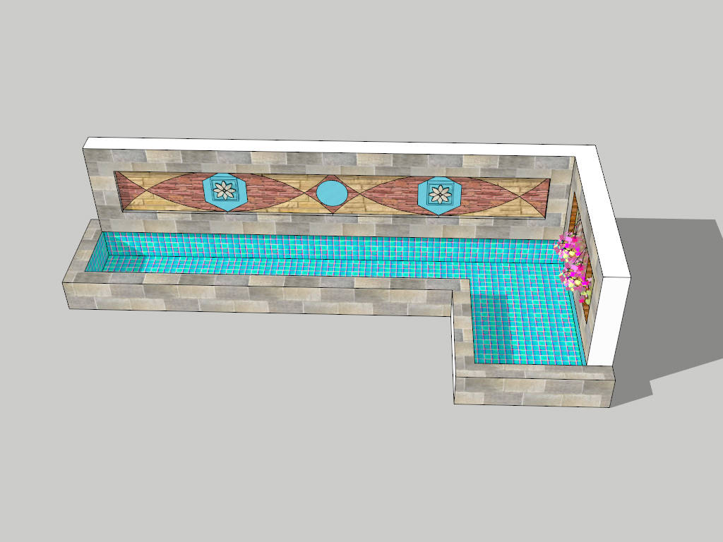 Outdoor Stone Accent Wall sketchup model preview - SketchupBox