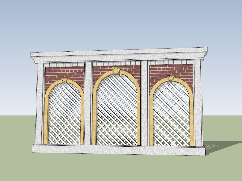Decorative Garden Wall & Fence Panels sketchup model preview - SketchupBox