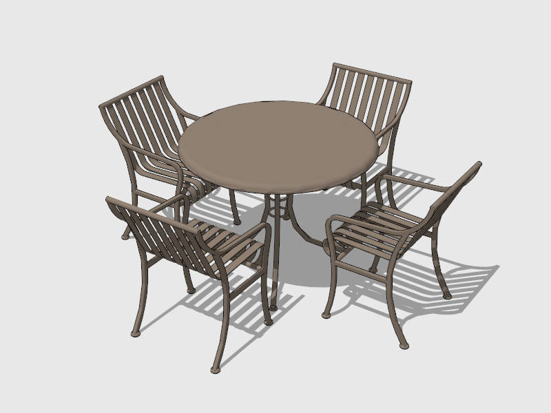 5 Piece Patio Dining Set sketchup model preview - SketchupBox
