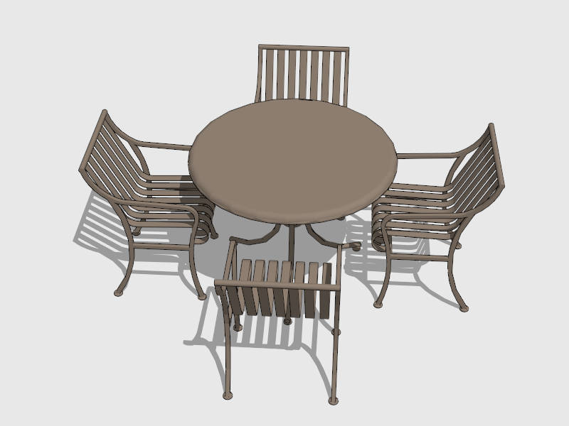 5 Piece Patio Dining Set sketchup model preview - SketchupBox