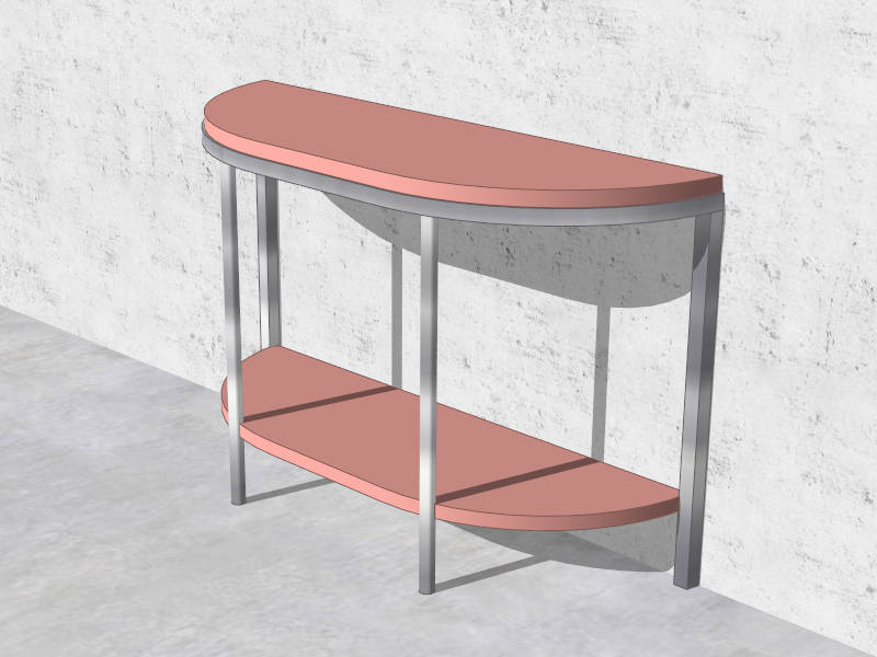 Modern Pink Console Table sketchup model preview - SketchupBox