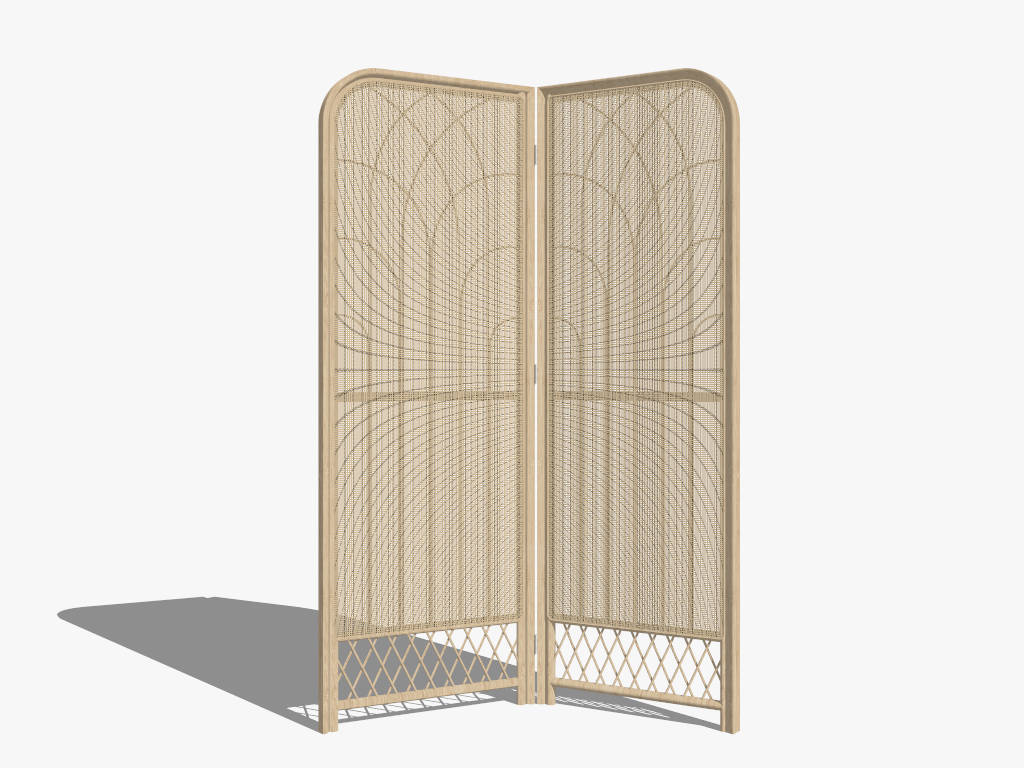 Rattan Folding Screen sketchup model preview - SketchupBox