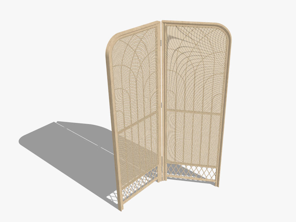 Rattan Folding Screen sketchup model preview - SketchupBox