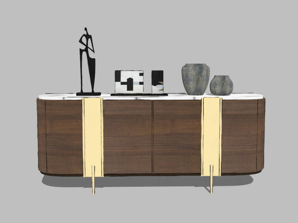 Mid-century Modern Sideboard sketchup model preview - SketchupBox